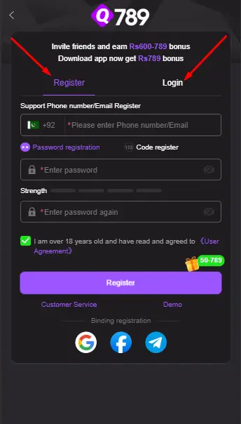 Q789 Login